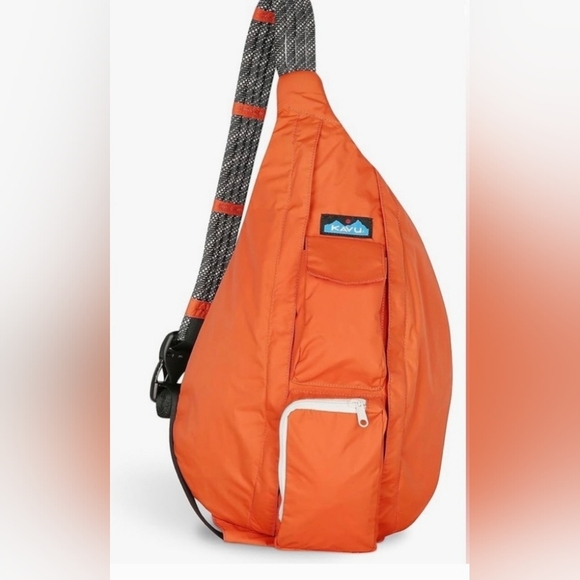 Kavu Handbags - KAVU Original Rope Sack Sling Crossbody Backpack Orange & Green Like New!